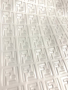 Designer Leather Pure White Fendi Material for Custom Handmade Upholstery