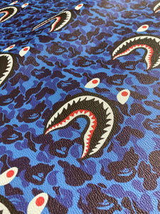 Bape Vinyl Fashion Shark Camo Custom Handmade Sneaker Leather