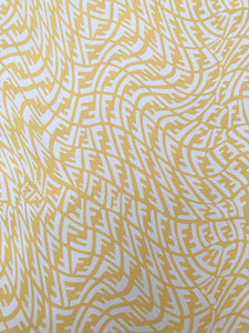 Handcraft Leather Fabric Yellow Wave Fendi Material for Custom Upholstery