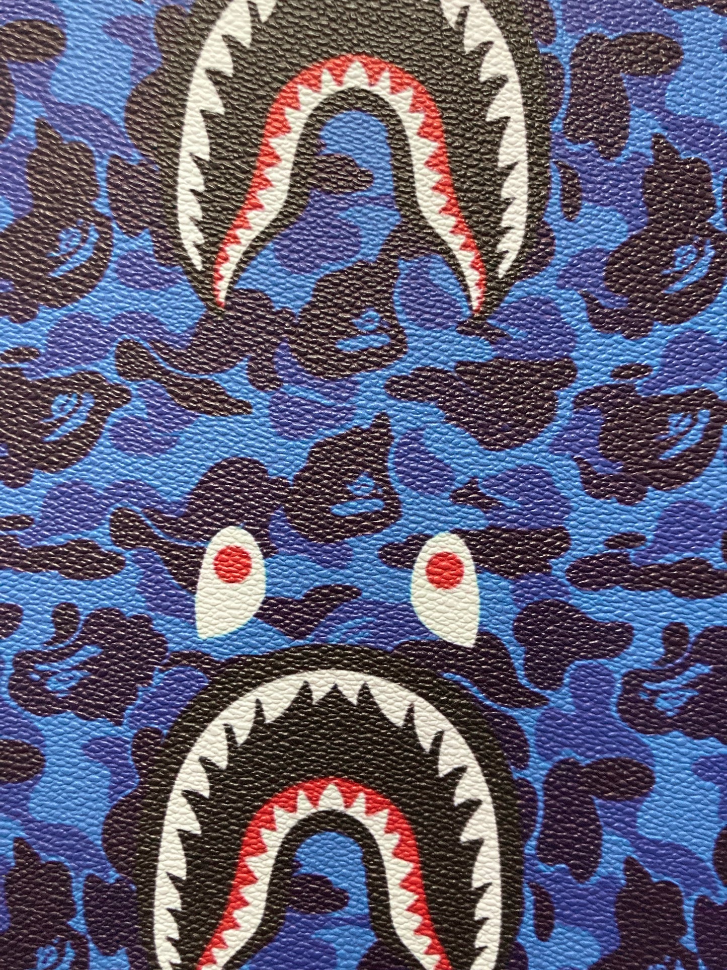 Bape Vinyl Fashion Shark Camo Custom Handmade Sneaker Leather