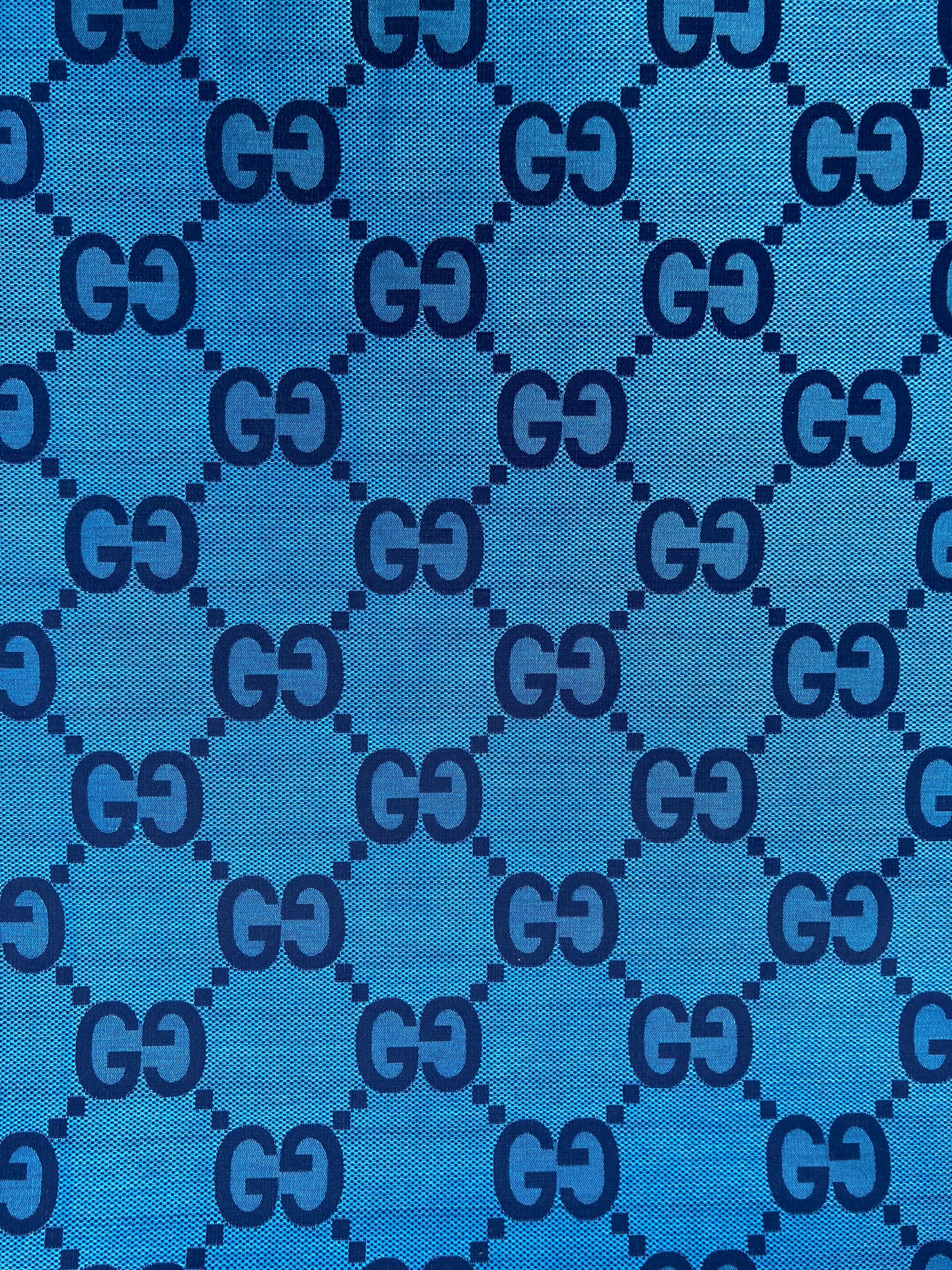 Handcraft Cotton Fabric Blue Big Gucci GG Material for Custom Suit