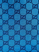 Load image into Gallery viewer, Handcraft Cotton Fabric Blue Big Gucci GG Material for Custom Suit