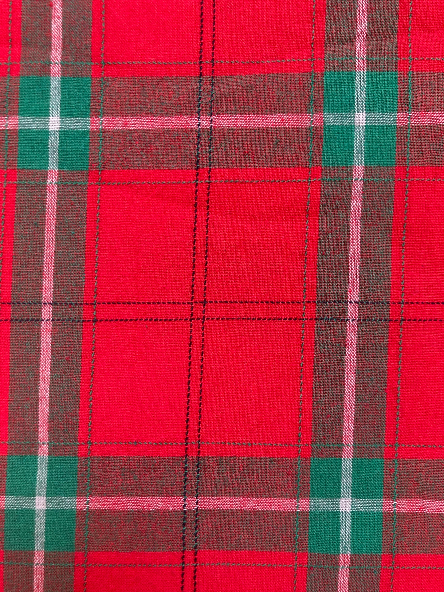 Cotton Christmas Plaid Handmade Fabric