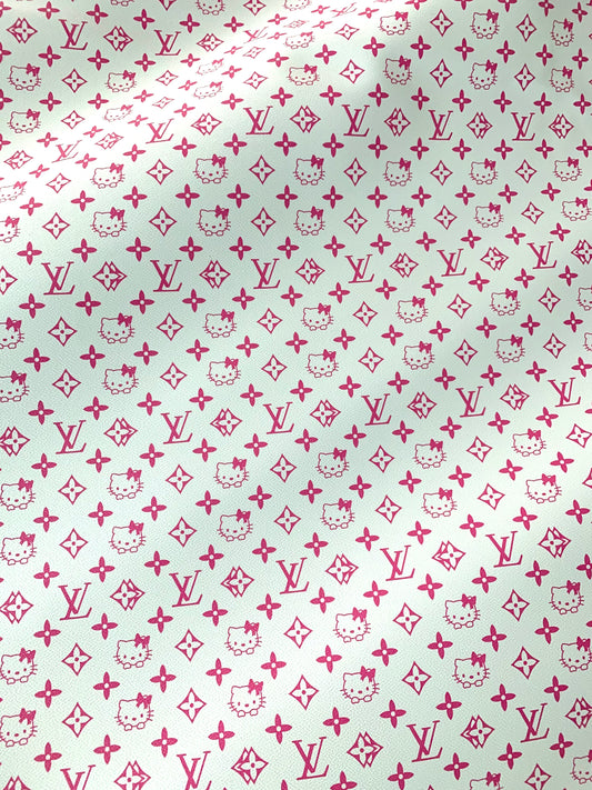 Hello Kitty X LV Leather Fabric for Custom