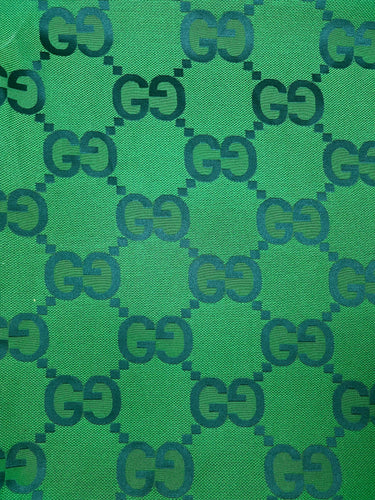 Sewing Cotton Fabric Green GG Gucci Inspired Designer Fabric Sold by Yard