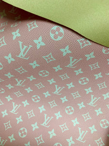 Bright Light Pink LV Faux Leather Fabric for Custom Bag