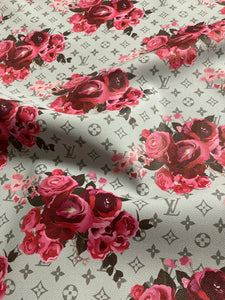 Handmade Leather Designer Fabric LV Rose Crafts Materials for Custom Sneakers