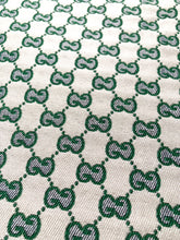 Load image into Gallery viewer, Sewing Soft White Green GG Gucci Fabric for Custom Designer