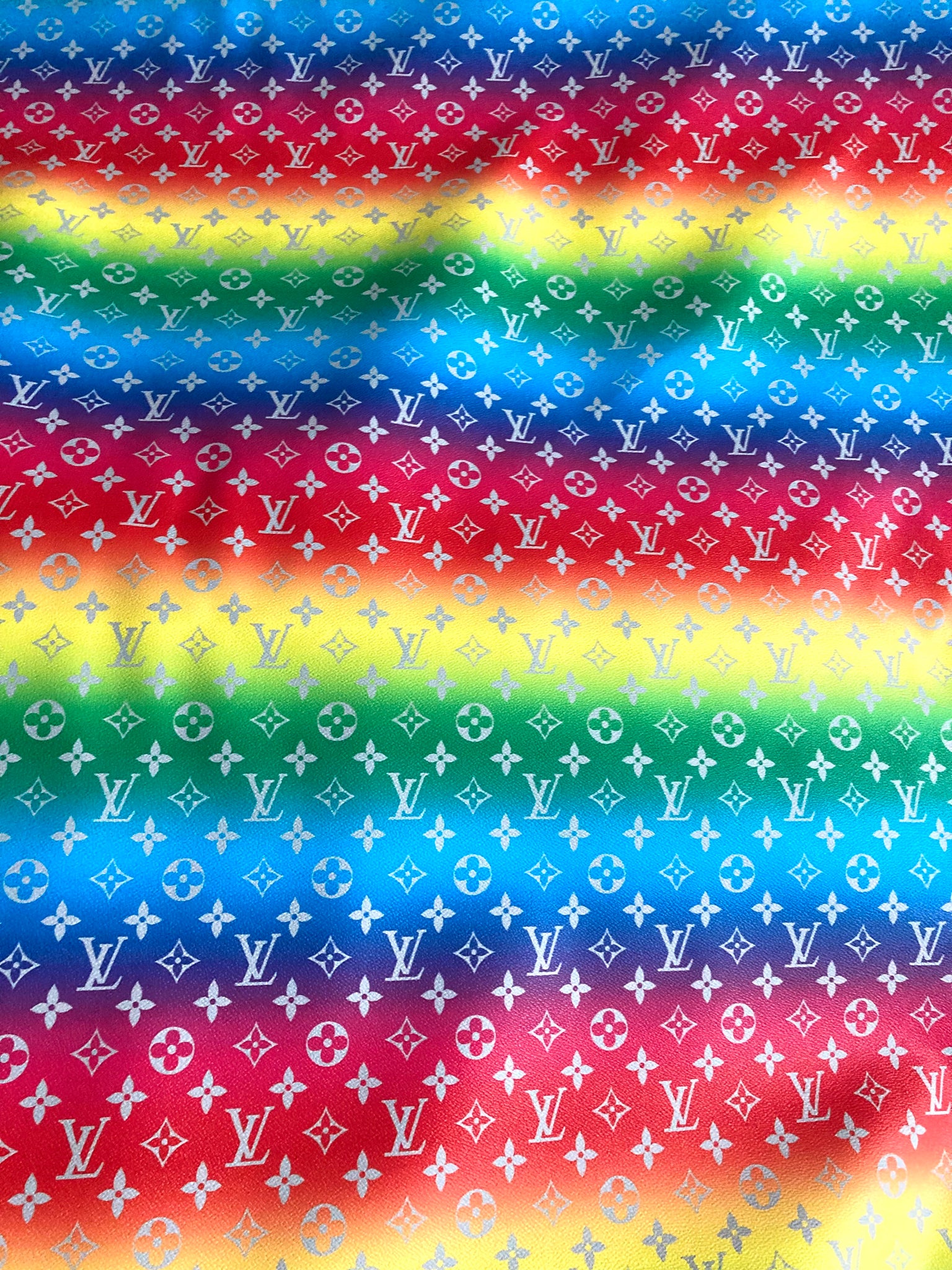 lv multicolor vinyl leather fabric with small pattern
