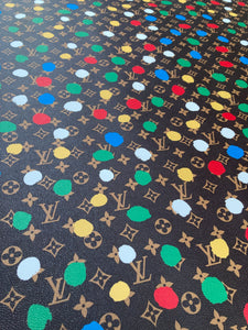 Custom Designer Leather LV Colorful Dots for Bag Sneakers