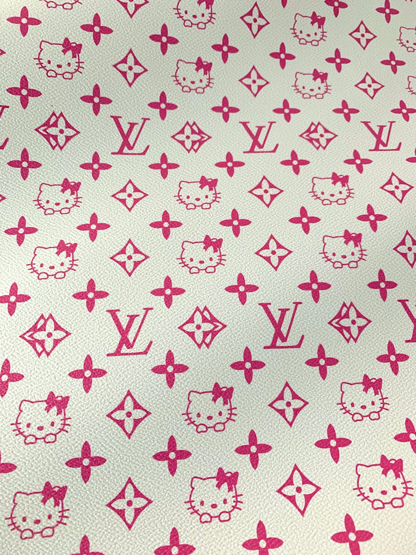 Hello Kitty X LV Leather Fabric for Custom