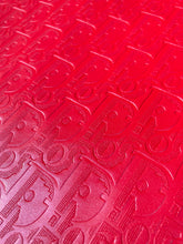 Load image into Gallery viewer, Custom Leather Handcraft Pure Red Embossed Dior Fabric